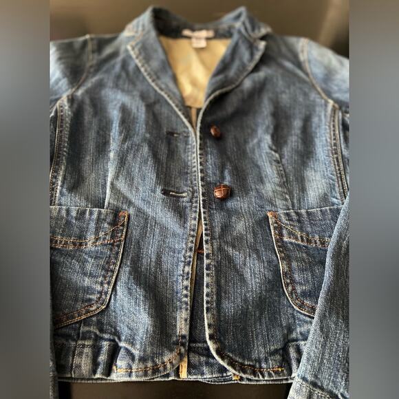 GAP Stretch Tailored Fit Blue Denim Jacket sz 6 - Picture 2 of 12